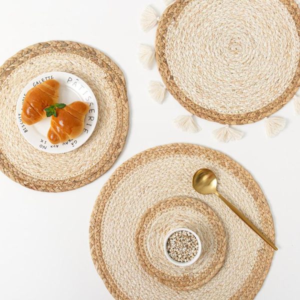 mats & pads straw corn handmade placemat tableware round pot mat heat insulation non-slip tablemat kitchen dining table decoration
mats & pads straw corn handmade placemat tableware round pot mat heat insulation non-slip tablemat kitchen dining table decoration