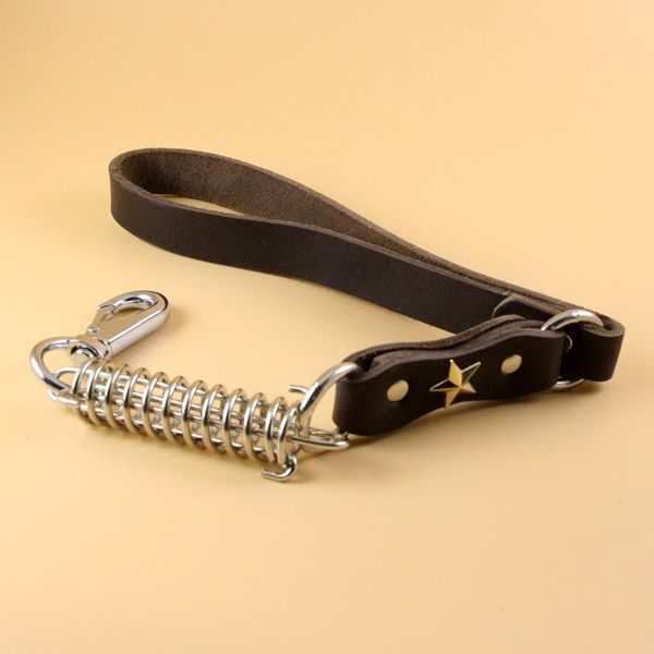 dog collars & leashes cowhide hand made spring buffer pitbull one-step pull chain short explosion-proof traction rope for medium large dogs
dog collars & leashes cowhide hand made spring buffer pitbull one-step pull chain short explosion-proof traction rope for medium large dogs