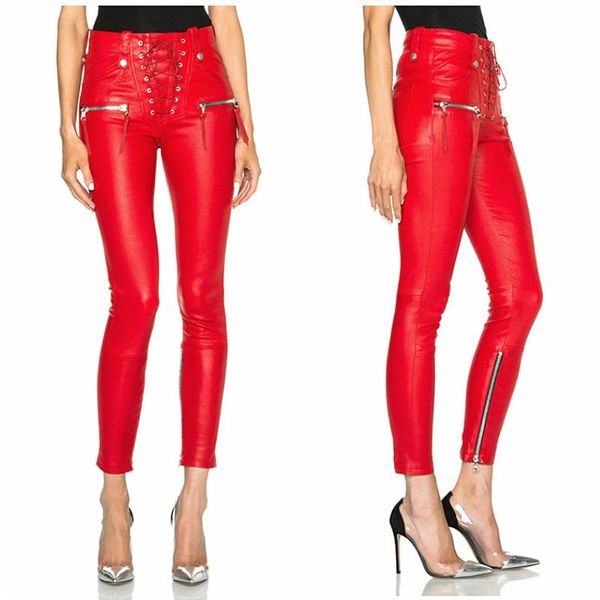women's pants & capris spring and autumn fashion punk pu leather water wash slim lacing ankle length trousers skinny pencil color red/b, Black;white
women's pants & capris spring and autumn fashion punk pu leather water wash slim lacing ankle length trousers skinny pencil color red/b, Black;white