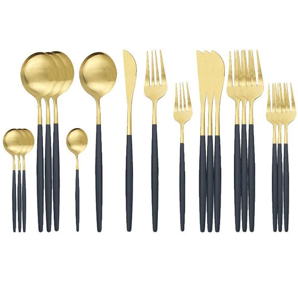 flatware sets 20pcs dinnerware set black gold matte knife spoon fork cutlery stainless steel kitchen silverware tableware
flatware sets 20pcs dinnerware set black gold matte knife spoon fork cutlery stainless steel kitchen silverware tableware