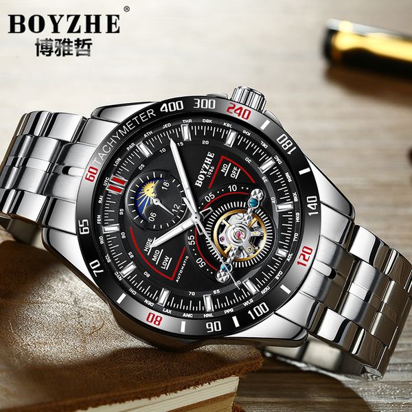 boyzhe, mannen luxe waterdichte lichtgevende automatische mechanische horloge, fijne, staal, band merk horloges, Slivery;brown
boyzhe, mannen luxe waterdichte lichtgevende automatische mechanische horloge, fijne, staal, band merk horloges, Slivery;brown