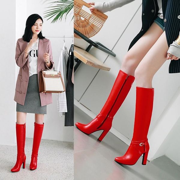 boots european and american super high heel thick red patent leather knight side zipper female, Black
boots european and american super high heel thick red patent leather knight side zipper female, Black