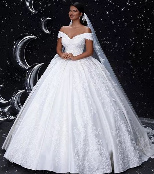 2021 new vintage v-neck off the shoulder ball gown wedding lace applique crystal beaded satin bridal es robe de mariee 6rnk, White
2021 new vintage v-neck off the shoulder ball gown wedding lace applique crystal beaded satin bridal es robe de mariee 6rnk, White