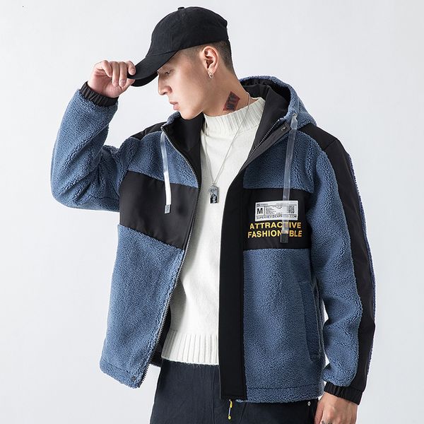 autumn and winter jacket men new ins trend hooded 's solid color stitching warm patch lamb hair coat teddy, Black
autumn and winter jacket men new ins trend hooded 's solid color stitching warm patch lamb hair coat teddy, Black