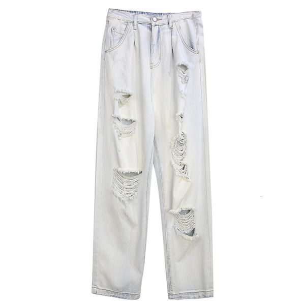 women's jeans broad-legged breeches summer stright blue streetwear denim boyfriend pants high waist ripped hole down cowboy o3u3
women's jeans broad-legged breeches summer stright blue streetwear denim boyfriend pants high waist ripped hole down cowboy o3u3