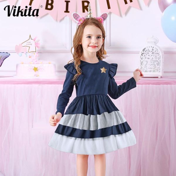 girl's dresses vikita kids autumn winter christmas girls year costumes star appliqued mesh children patchwork clothes, Red;yellow 
girl's dresses vikita kids autumn winter christmas girls year costumes star appliqued mesh children patchwork clothes, Red;yellow