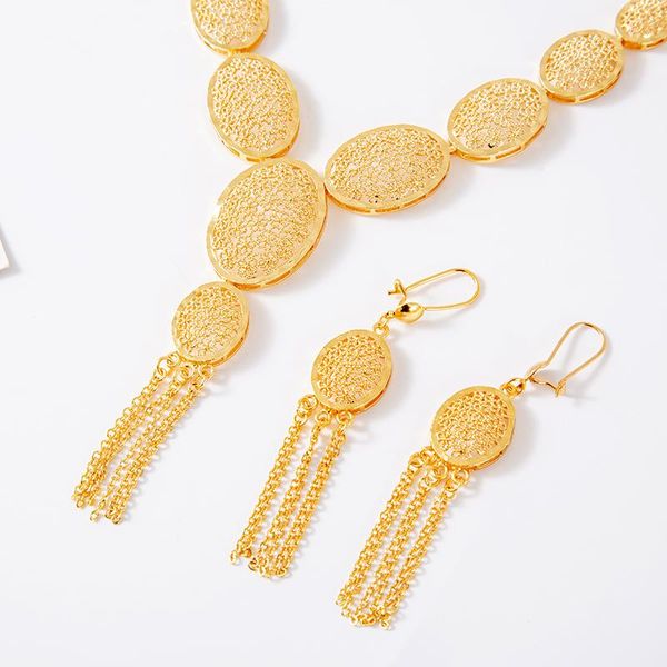 earrings & necklace arabic dubai jewelry set for women summer cooper ethiopian african chain gold color wedding bridal gift, Silver
earrings & necklace arabic dubai jewelry set for women summer cooper ethiopian african chain gold color wedding bridal gift, Silver