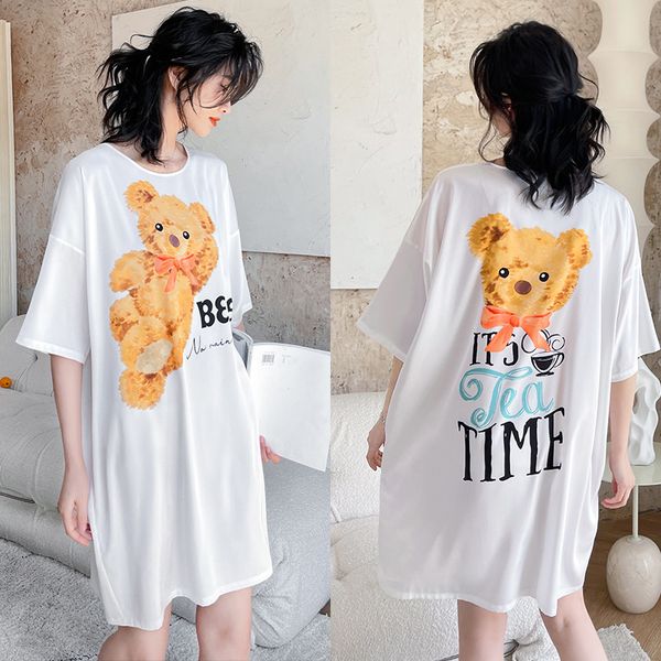 yaoting pajamas ladies summer satin chiffon large round neck skirt pullover printed cartoon nightdress 2273, Black;red
yaoting pajamas ladies summer satin chiffon large round neck skirt pullover printed cartoon nightdress 2273, Black;red