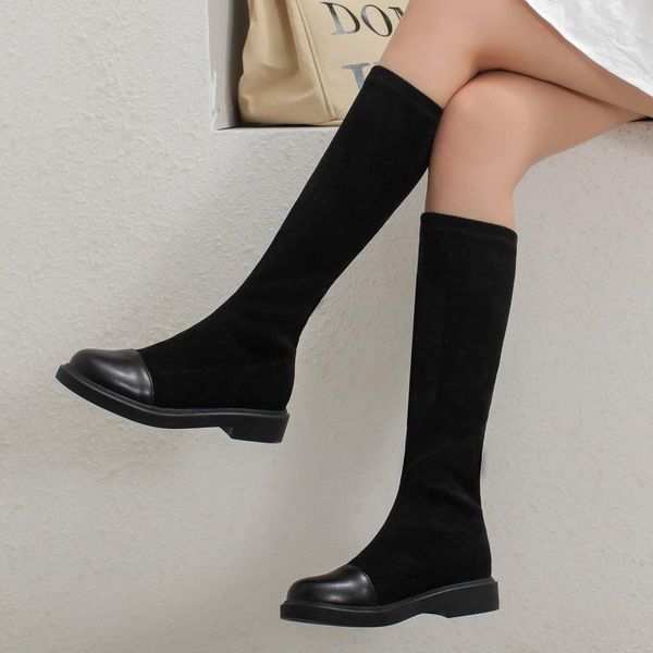 boots lady knight pu stitching round head comfortable low heel female fashion long frosted slip on large size women shoes, Black
boots lady knight pu stitching round head comfortable low heel female fashion long frosted slip on large size women shoes, Black