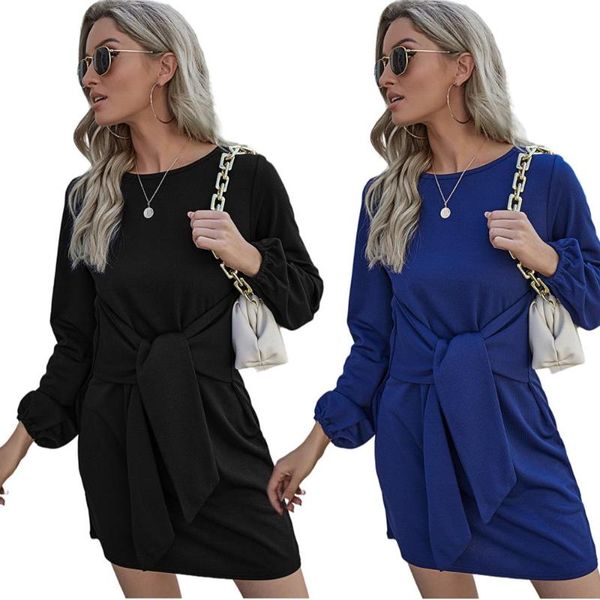 casual dresses 2021 fashion women bandage waist office solid color elegant ladies outdoor slim short vintage, Black;gray 
casual dresses 2021 fashion women bandage waist office solid color elegant ladies outdoor slim short vintage, Black;gray