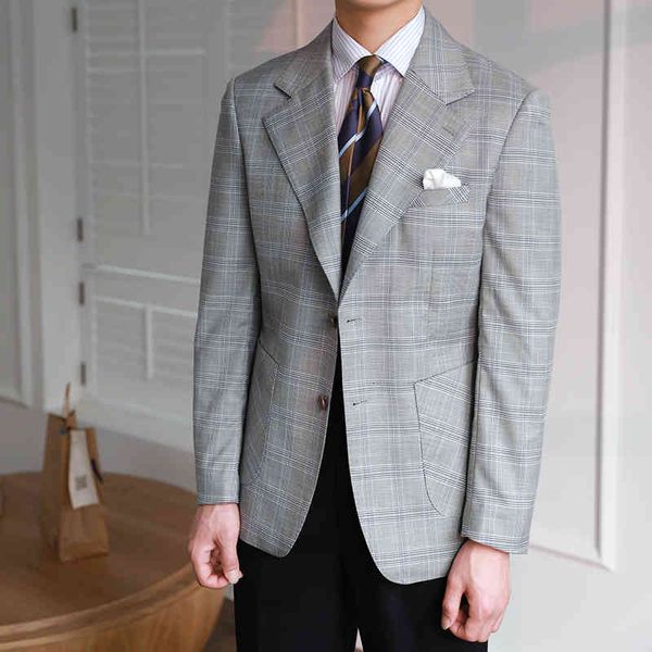 men's suits & blazers formal jacket men's grey plaid fashion coat slim retro, White;black
men's suits & blazers formal jacket men's grey plaid fashion coat slim retro, White;black
