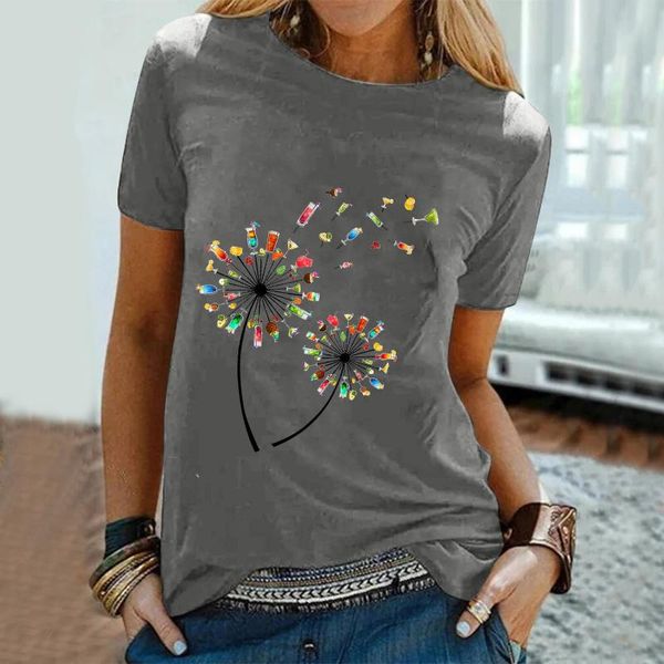 women's t-shirt women fashion floral printed t shirt summer casual short sleeves leisure female d7, White
women's t-shirt women fashion floral printed t shirt summer casual short sleeves leisure female d7, White