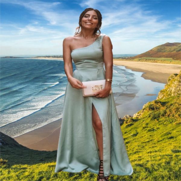 one shoulder satin evening dresses 2022 sleeveless high split slit formal party prom gowns simple sweep, Black
one shoulder satin evening dresses 2022 sleeveless high split slit formal party prom gowns simple sweep, Black