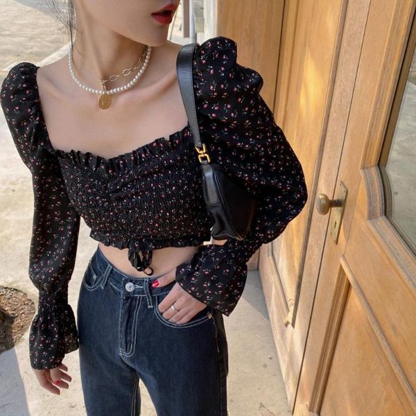 women's blouses & shirts french style vintage chiffon women long sleeve shirt 4018#, White
women's blouses & shirts french style vintage chiffon women long sleeve shirt 4018#, White