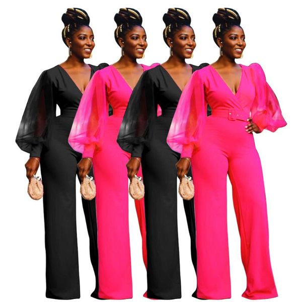 women's jumpsuits & rompers a6609 european american spring and autumn pure color v-neck net yarn lantern sleeve with belt romper pants, Black;white
women's jumpsuits & rompers a6609 european american spring and autumn pure color v-neck net yarn lantern sleeve with belt romper pants, Black;white