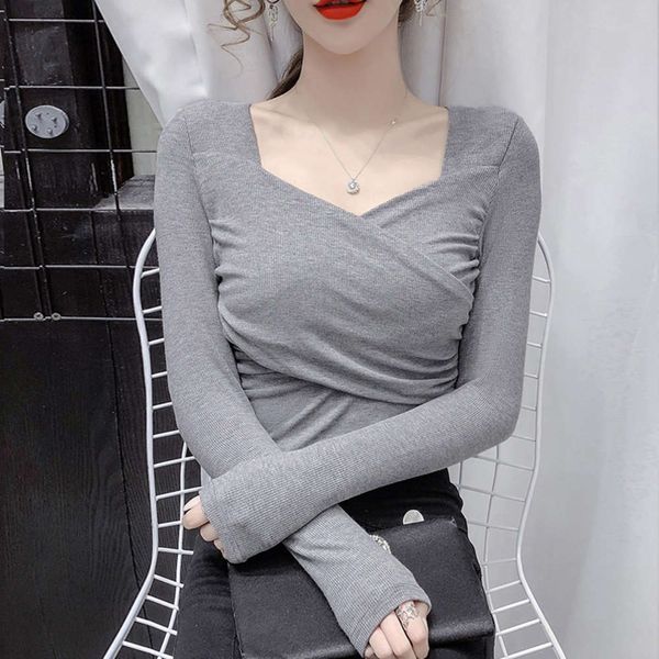 korean version square neck low cut base shirt women's early spring 2021 new long sleeve slim fold with t-shirt, White
korean version square neck low cut base shirt women's early spring 2021 new long sleeve slim fold with t-shirt, White