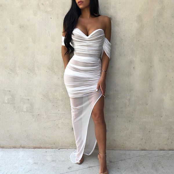 2021 summer new arrivals dress off shoulder mesh transparrent straps split white red black party dresses vestidos, Black;gray
2021 summer new arrivals dress off shoulder mesh transparrent straps split white red black party dresses vestidos, Black;gray