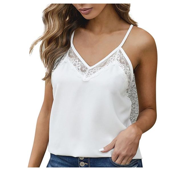women's tanks & camis fashion lace patchwork solid color camisole tank shirt female ladies v-neck strap blouse #672, White
women's tanks & camis fashion lace patchwork solid color camisole tank shirt female ladies v-neck strap blouse #672, White