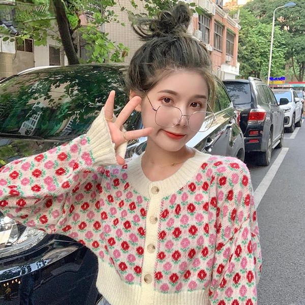 women's jackets floral sweater coat 2021 autumn women korean designer sweet knitted cardigan female spring long sleeve chic kawaii shor, Black;brown
women's jackets floral sweater coat 2021 autumn women korean designer sweet knitted cardigan female spring long sleeve chic kawaii shor, Black;brown