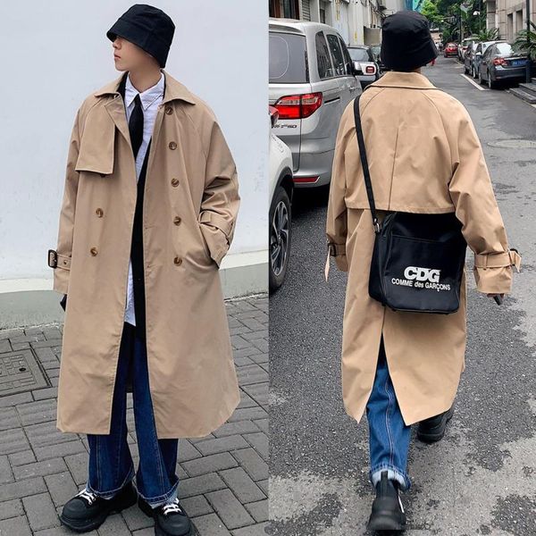 men's trench coats autumn 2021 loose casual medium length windbreaker trend handsome style khaki korean double-breasted thin coat, Tan;black
men's trench coats autumn 2021 loose casual medium length windbreaker trend handsome style khaki korean double-breasted thin coat, Tan;black
