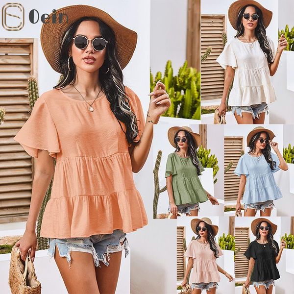 women's blouses & shirts oein bohemian ruffle summer 2021 casual o-neck blusas female o neck solid tunic blouse, White
women's blouses & shirts oein bohemian ruffle summer 2021 casual o-neck blusas female o neck solid tunic blouse, White