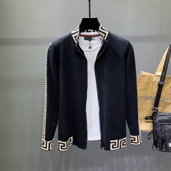 men's sweaters high-end large cardigan sweater jacket fashion trend slim stand collar handsome, White;black
men's sweaters high-end large cardigan sweater jacket fashion trend slim stand collar handsome, White;black