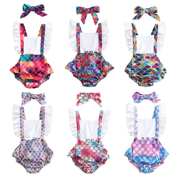 kid girl romper bow headband 2 pcs mermaid fish scale print suspender outfit summer short sleeve ins clothes, Blue
kid girl romper bow headband 2 pcs mermaid fish scale print suspender outfit summer short sleeve ins clothes, Blue