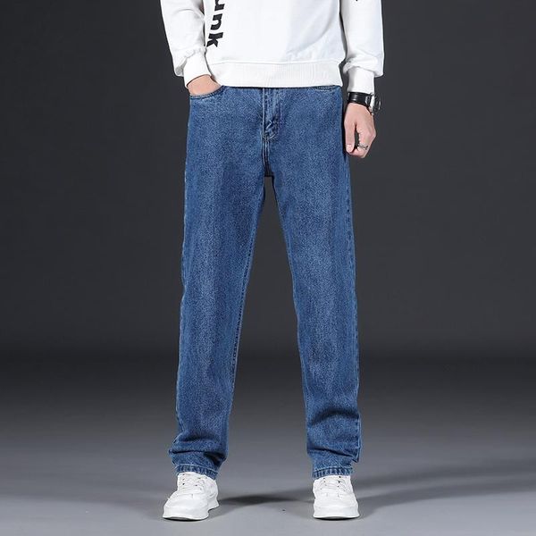 men's jeans spring and autumn fashion straight loose denim trousers middle-aged elderly high-waist business casual pants, Blue
men's jeans spring and autumn fashion straight loose denim trousers middle-aged elderly high-waist business casual pants, Blue