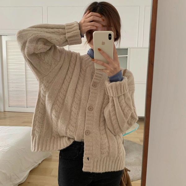 women's knits & tees korean fashion cardigan for women full length solid sweater casual autumn warm ladies winter coat, White
women's knits & tees korean fashion cardigan for women full length solid sweater casual autumn warm ladies winter coat, White