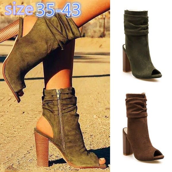 boots short spring and autumn pleated fish open heel grain high heeled shoes 40-43, Black
boots short spring and autumn pleated fish open heel grain high heeled shoes 40-43, Black