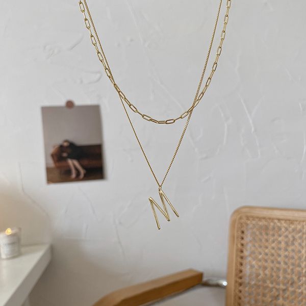 silvology 925 sterling silver double layers letter m necklace elegant fashionable pendant necklace for women friendship jewelry q0531
silvology 925 sterling silver double layers letter m necklace elegant fashionable pendant necklace for women friendship jewelry q0531