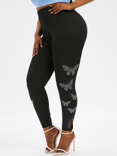 women's leggings wipalo plus size rhinestone butterfly cutout skinny pants high waist stretch daily 5xl, Black
women's leggings wipalo plus size rhinestone butterfly cutout skinny pants high waist stretch daily 5xl, Black