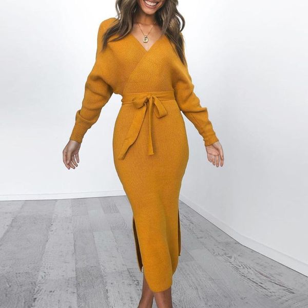 casual dresses elegant ladies knitted bodycon dress with belt winter women maxi long sleeve v neck evening party vestidos 11.28, Black;gray
casual dresses elegant ladies knitted bodycon dress with belt winter women maxi long sleeve v neck evening party vestidos 11.28, Black;gray