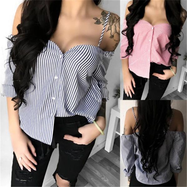 women's blouses & shirts fashion ladies summer long sleeve shirt loose casual blouse striped v-neck, White
women's blouses & shirts fashion ladies summer long sleeve shirt loose casual blouse striped v-neck, White