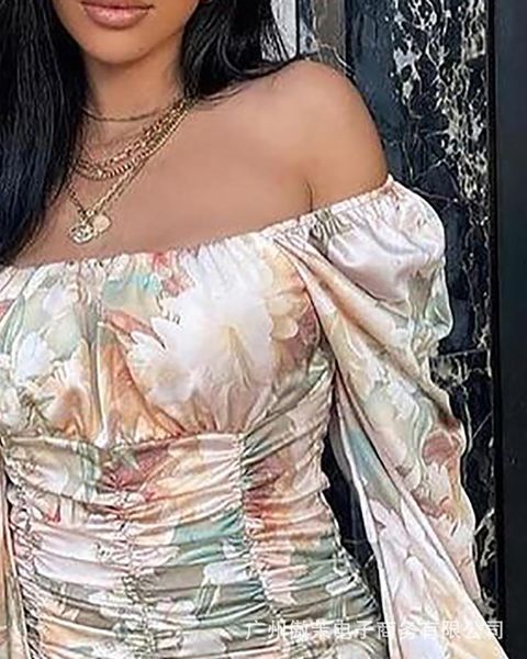 casual dresses women's color flower printed off shoulder long sleeve mini skirt, Black;gray
casual dresses women's color flower printed off shoulder long sleeve mini skirt, Black;gray