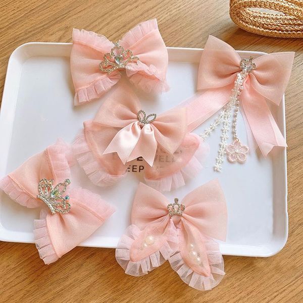 hair accessories soft pink mesh bow clips crystal rhinestone crown princess hairpins lace flower bowknot streamer headwear sweet accessoires, Slivery;white
hair accessories soft pink mesh bow clips crystal rhinestone crown princess hairpins lace flower bowknot streamer headwear sweet accessoires, Slivery;white