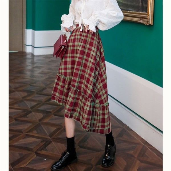2021 korean style woman red plaid high waist ladies casual irregular mermaid skirt female students fashion streetweat o9ab, Black
2021 korean style woman red plaid high waist ladies casual irregular mermaid skirt female students fashion streetweat o9ab, Black