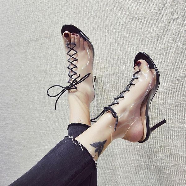 2021 summer sandals pvc shoes open toe strappy heels cross suit female beige cross-shoes plastic peep lace up comfort clear, Black
2021 summer sandals pvc shoes open toe strappy heels cross suit female beige cross-shoes plastic peep lace up comfort clear, Black