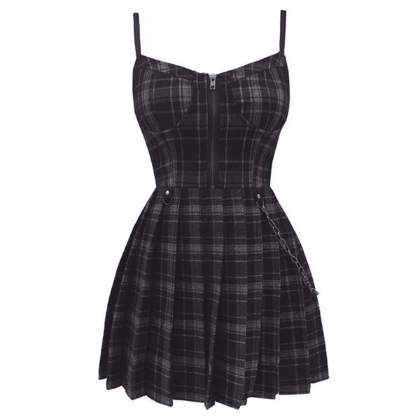 gothic girls plaid pleated punk dress preppy style red black spaghetti strap sleeveless mini short dresses goth streetwear, Black;gray
gothic girls plaid pleated punk dress preppy style red black spaghetti strap sleeveless mini short dresses goth streetwear, Black;gray