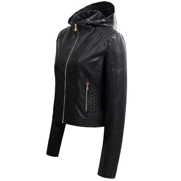 women's leather & faux winter pu hooded jackets for women 2021 velvet keep warm coats female fashion windbreaker short motor outerwear, Black
women's leather & faux winter pu hooded jackets for women 2021 velvet keep warm coats female fashion windbreaker short motor outerwear, Black