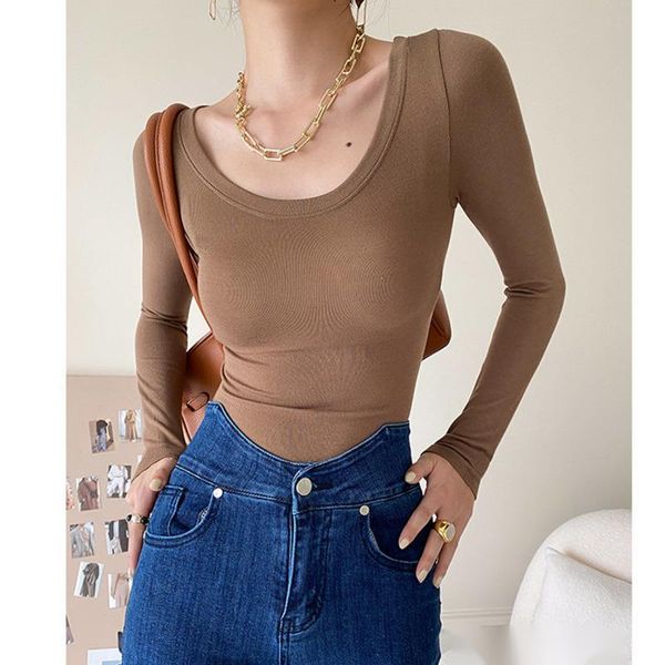 women's t-shirt autumn winter u-neck slim women t-shirts 2021 long sleeve solid color warm keep, White
women's t-shirt autumn winter u-neck slim women t-shirts 2021 long sleeve solid color warm keep, White