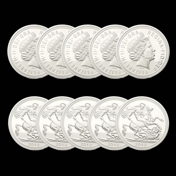 5pcs 2013 british sovereign king george metal craft elizabeth ii silver plated souvenir replica coin collection
5pcs 2013 british sovereign king george metal craft elizabeth ii silver plated souvenir replica coin collection