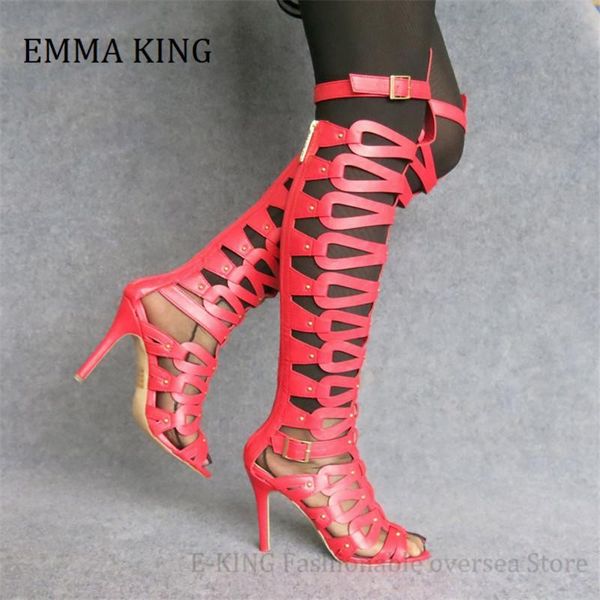 sandals 2021 women summer thigh high gladiator boots open toe cut-out over knee long night club hollow rivet, Black
sandals 2021 women summer thigh high gladiator boots open toe cut-out over knee long night club hollow rivet, Black