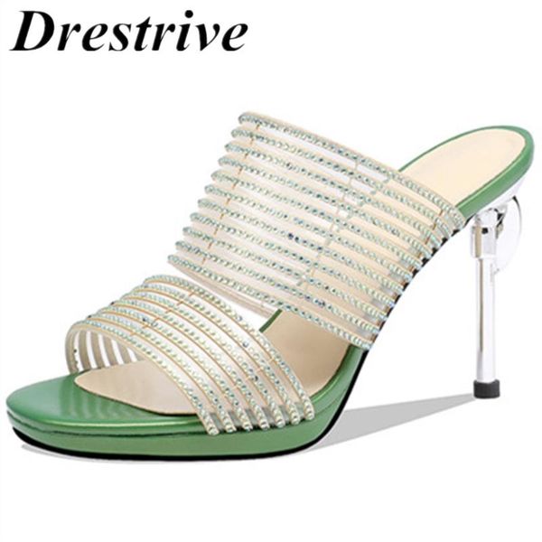 slippers drestrive women thin heels 9.5 cm platform crystal 2021 summer sandals female high heel shoes green outside, Black
slippers drestrive women thin heels 9.5 cm platform crystal 2021 summer sandals female high heel shoes green outside, Black