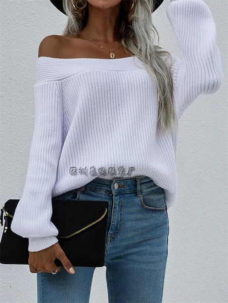 women's sweaters 2021 off the shoulder plus size loose knitwear slash neck solid pullover for women donsignet, White;black
women's sweaters 2021 off the shoulder plus size loose knitwear slash neck solid pullover for women donsignet, White;black