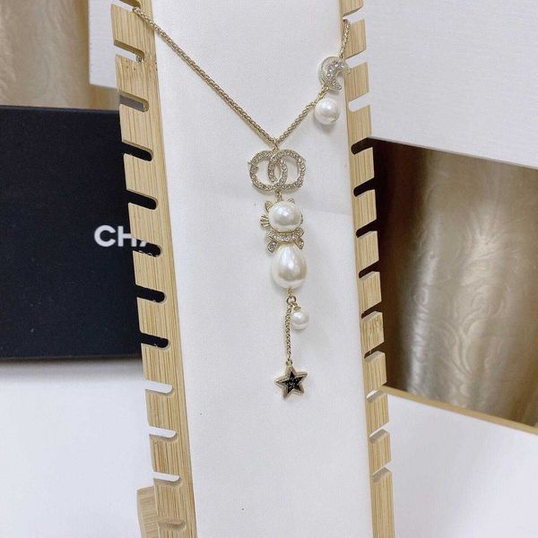 pearl design sense of minority creativity sweet lovely necklace cat star moon sweater chain versatile trend, Silver
pearl design sense of minority creativity sweet lovely necklace cat star moon sweater chain versatile trend, Silver