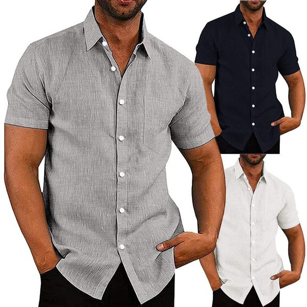 men's casual shirts men cotton linen summer short sleeve turn-down collar handsome, White;black
men's casual shirts men cotton linen summer short sleeve turn-down collar handsome, White;black