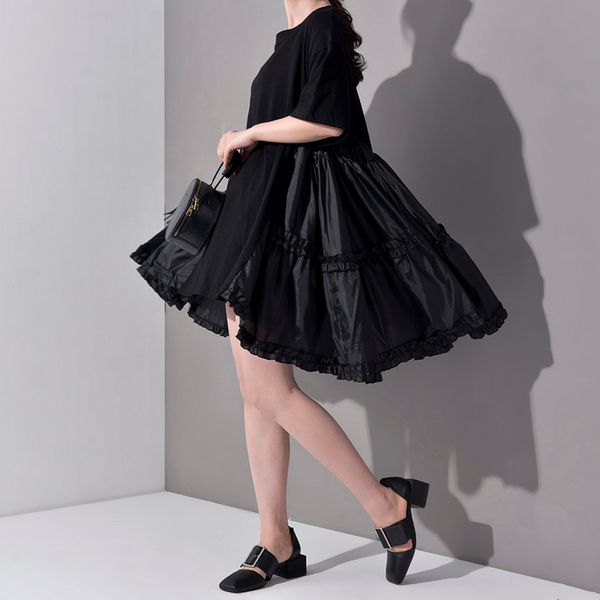 loose oversize dress big fashion female tide 2021 new spring summer around the neck half sleeve plied joint division ab22, Black;gray
loose oversize dress big fashion female tide 2021 new spring summer around the neck half sleeve plied joint division ab22, Black;gray