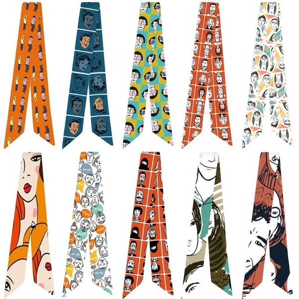 scarves fashion full body pattern printing variety bag handle tie wrap silk scarf 2021 small, Blue;gray
scarves fashion full body pattern printing variety bag handle tie wrap silk scarf 2021 small, Blue;gray