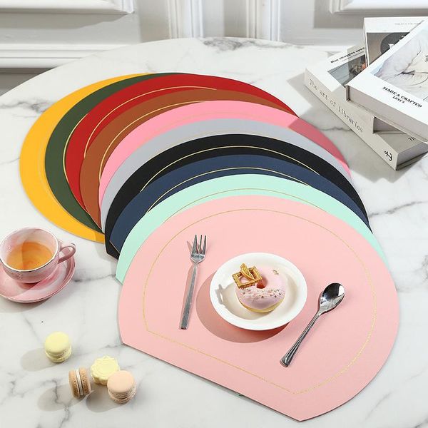 mats & pads semicircle leather placemat non-slip heat insulation tableware pad modern simplewaterproof oilproof dining matkitchen accessorie
mats & pads semicircle leather placemat non-slip heat insulation tableware pad modern simplewaterproof oilproof dining matkitchen accessorie
